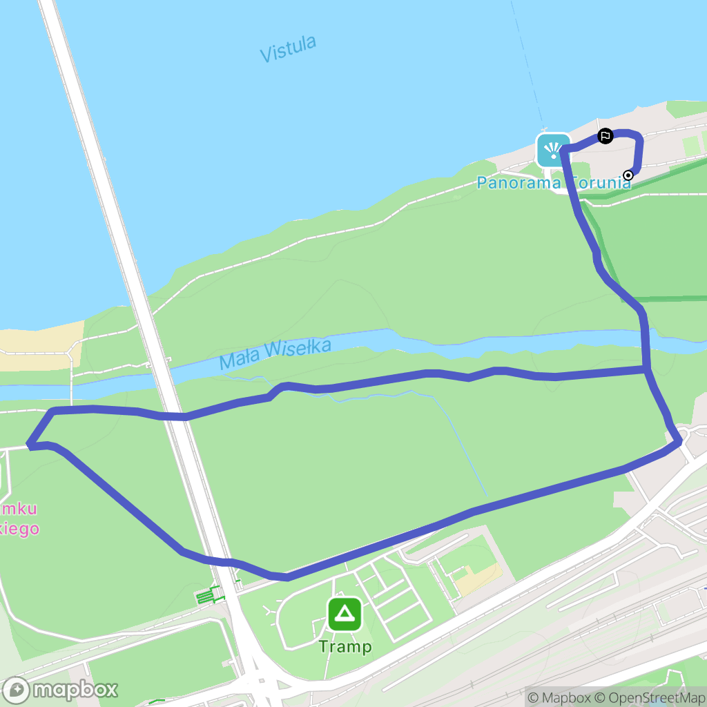Toruń: mapa trasy - Poland