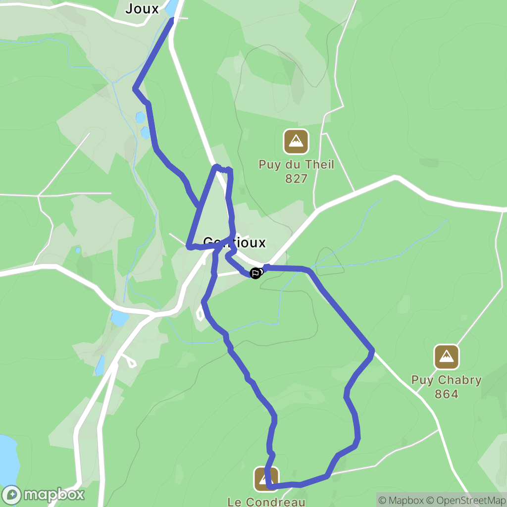 Gentioux-Pigerolles : carte du parcours de randonnée - France