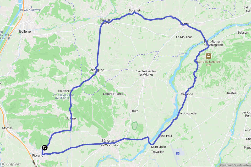 Piolenc : carte du parcours de randonnée - France