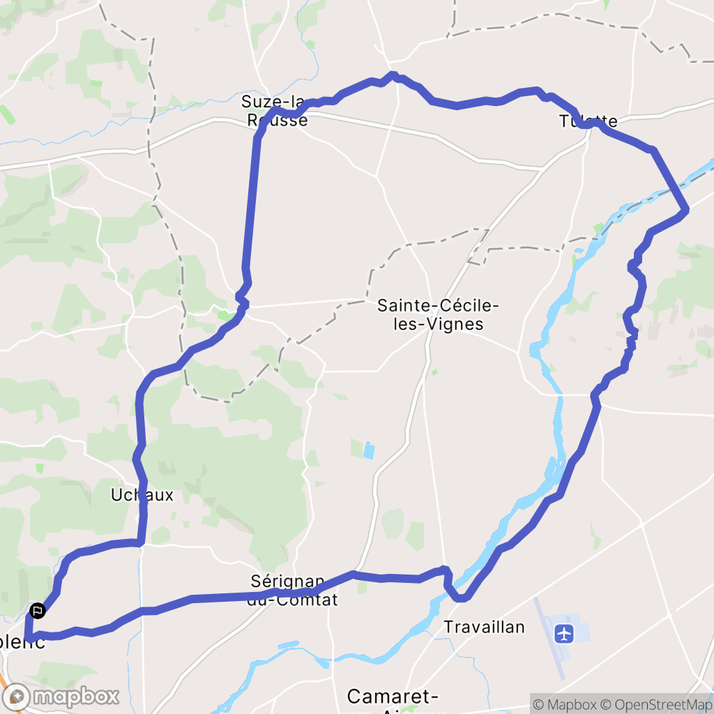 Piolenc : carte du parcours de randonnée - France