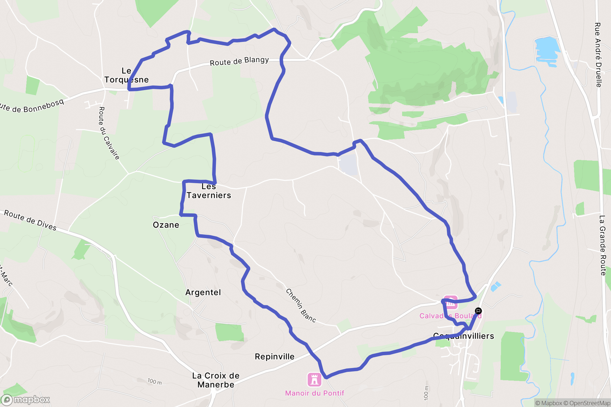 Coquainvilliers : carte du parcours de randonnée - France