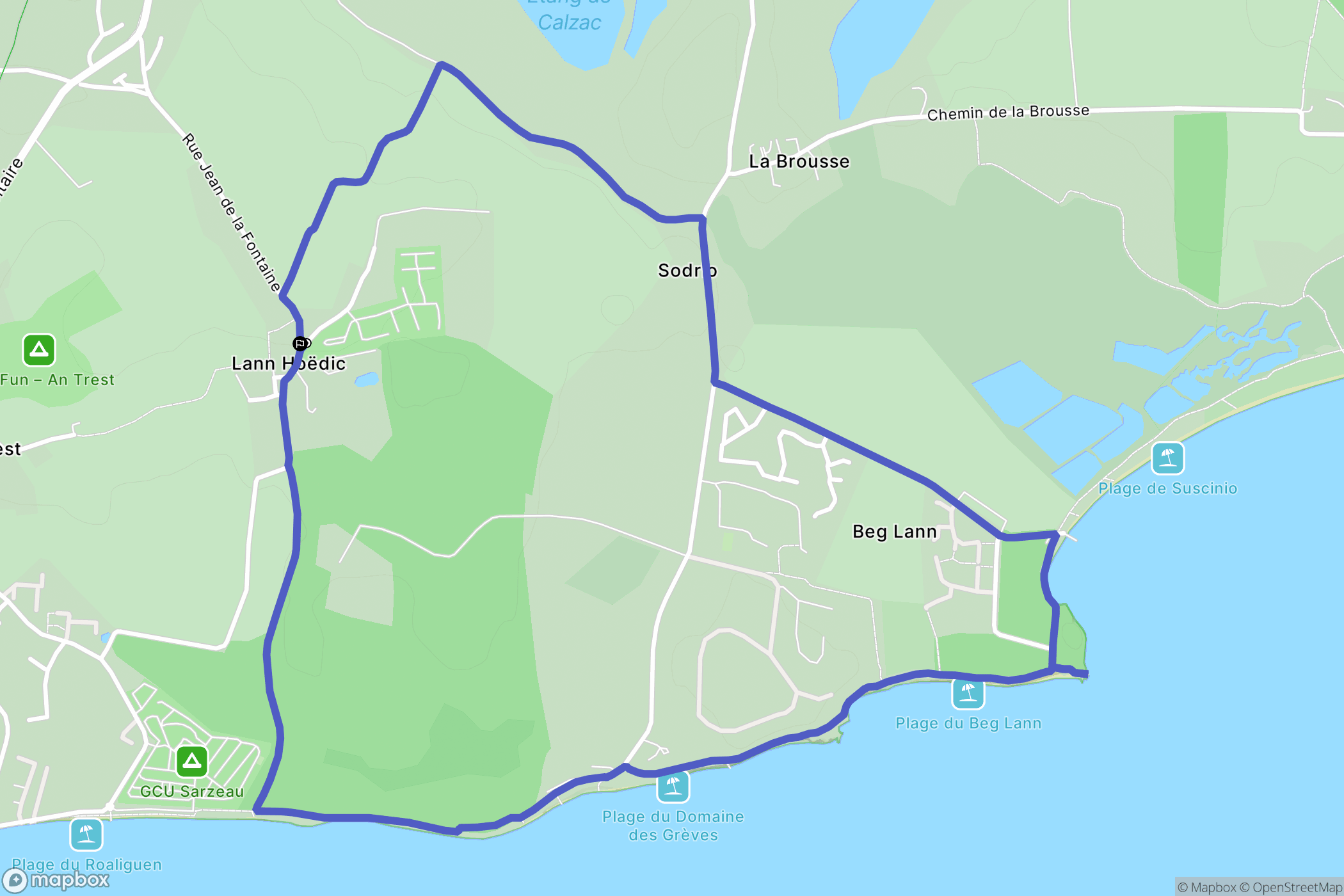 Sarzeau : carte du parcours de randonnée - France