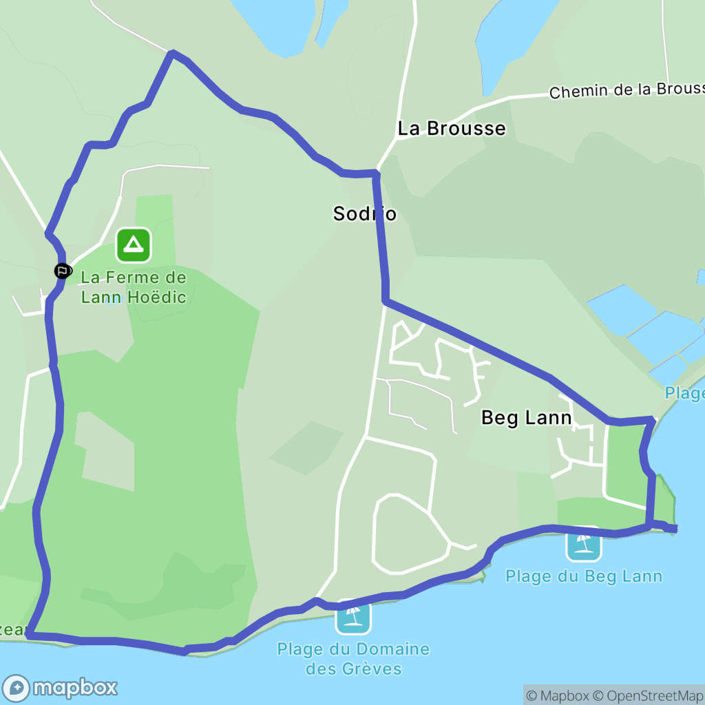 Sarzeau : carte du parcours de randonnée - France