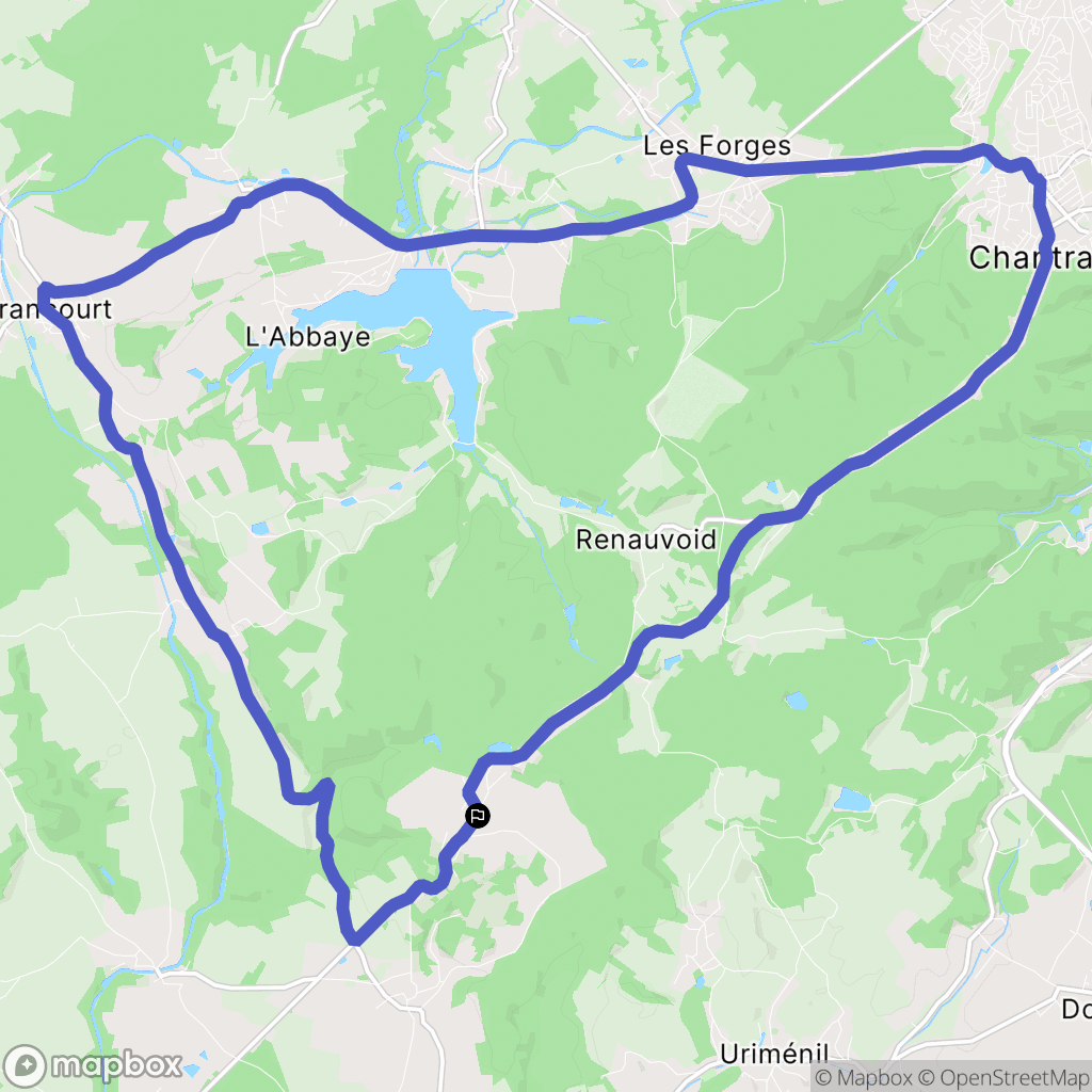 Uzemain : carte du parcours de randonnée - France
