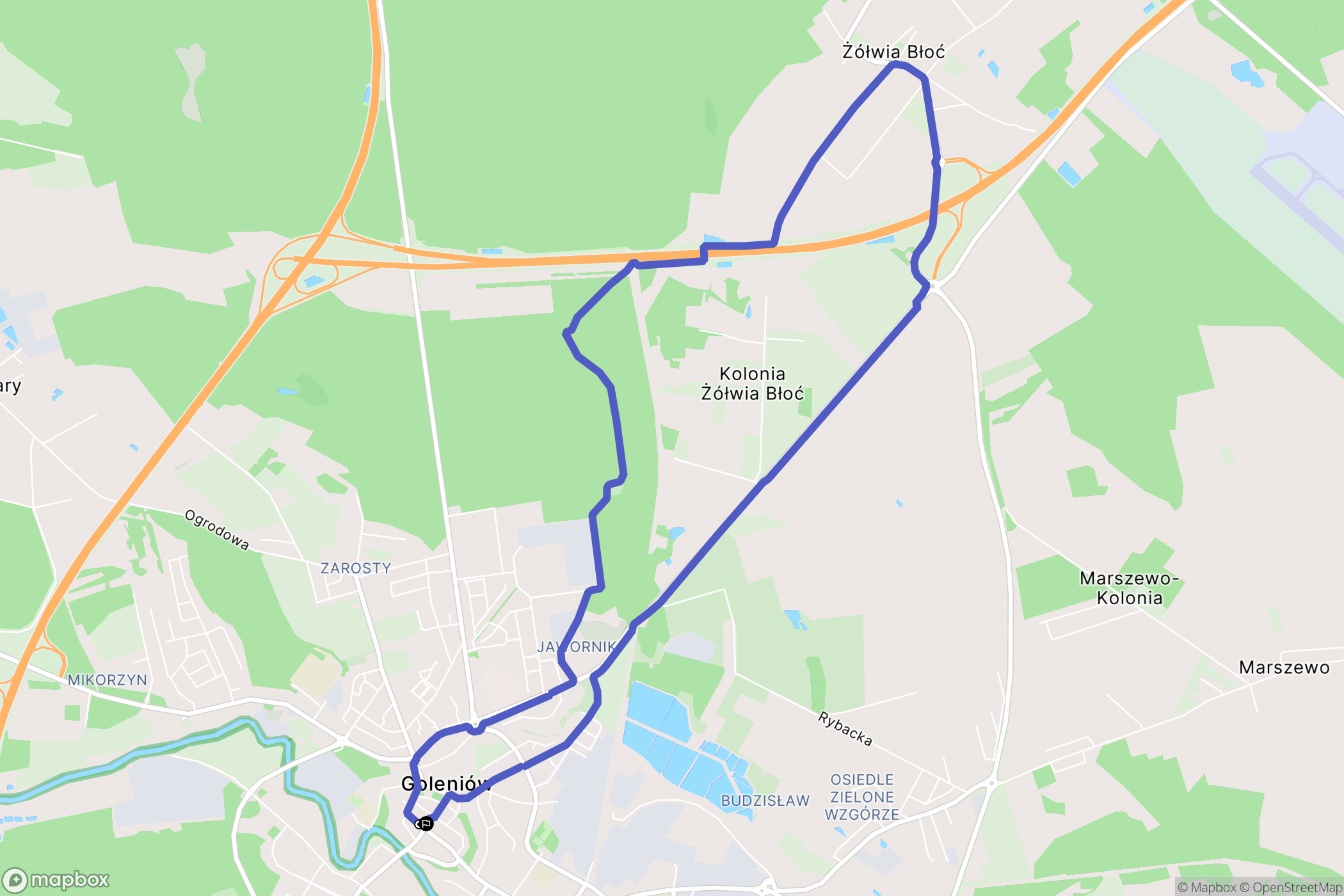 Goleniów: mapa trasy - Poland