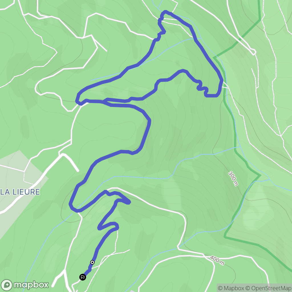 Ailhon : carte du parcours de randonnée - France