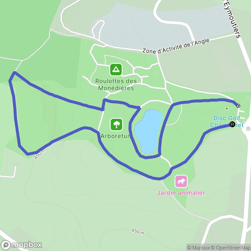 Chamberet : carte du parcours de randonnée - France