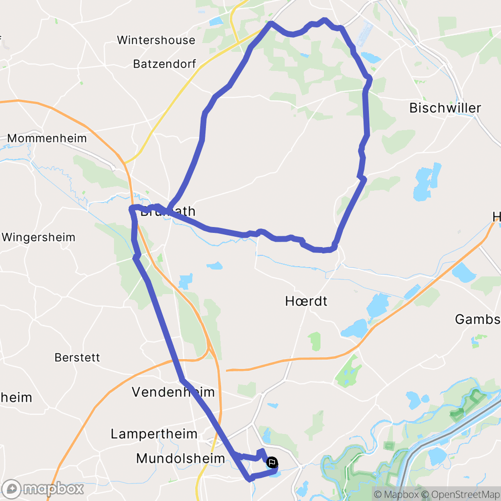 Strasbourg : carte du parcours de randonnée - France