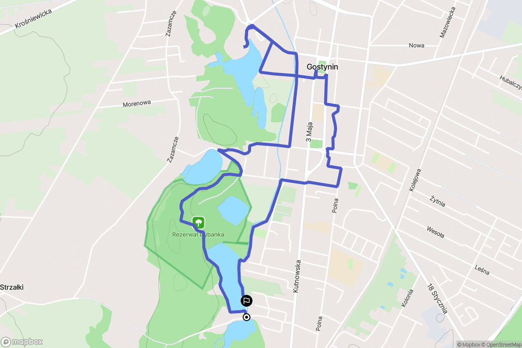 Gostynin: mapa trasy - Poland