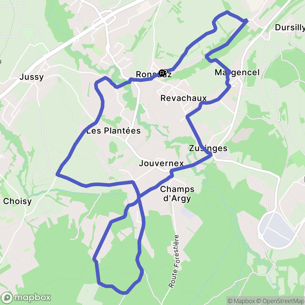 Margencel : carte du parcours de randonnée - France