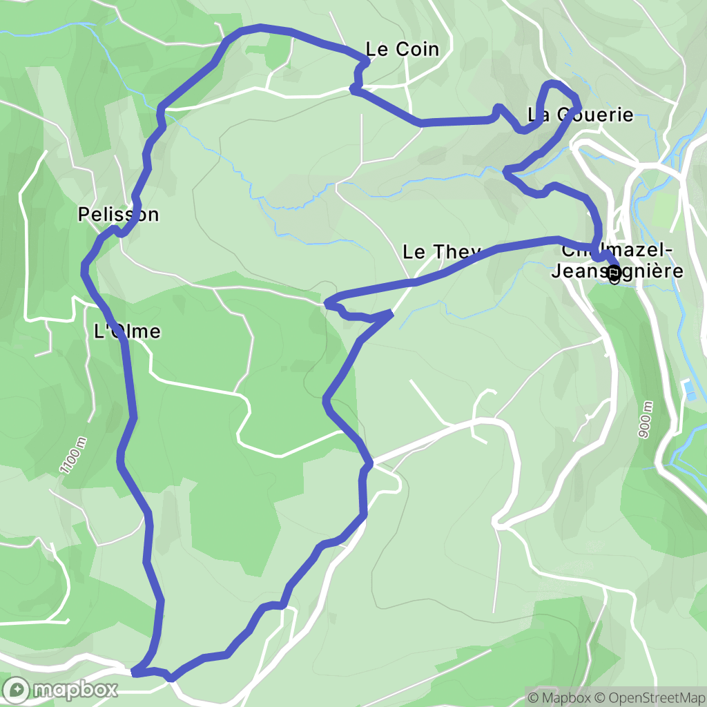 Chalmazel-Jeansagnière : carte du parcours de randonnée - France