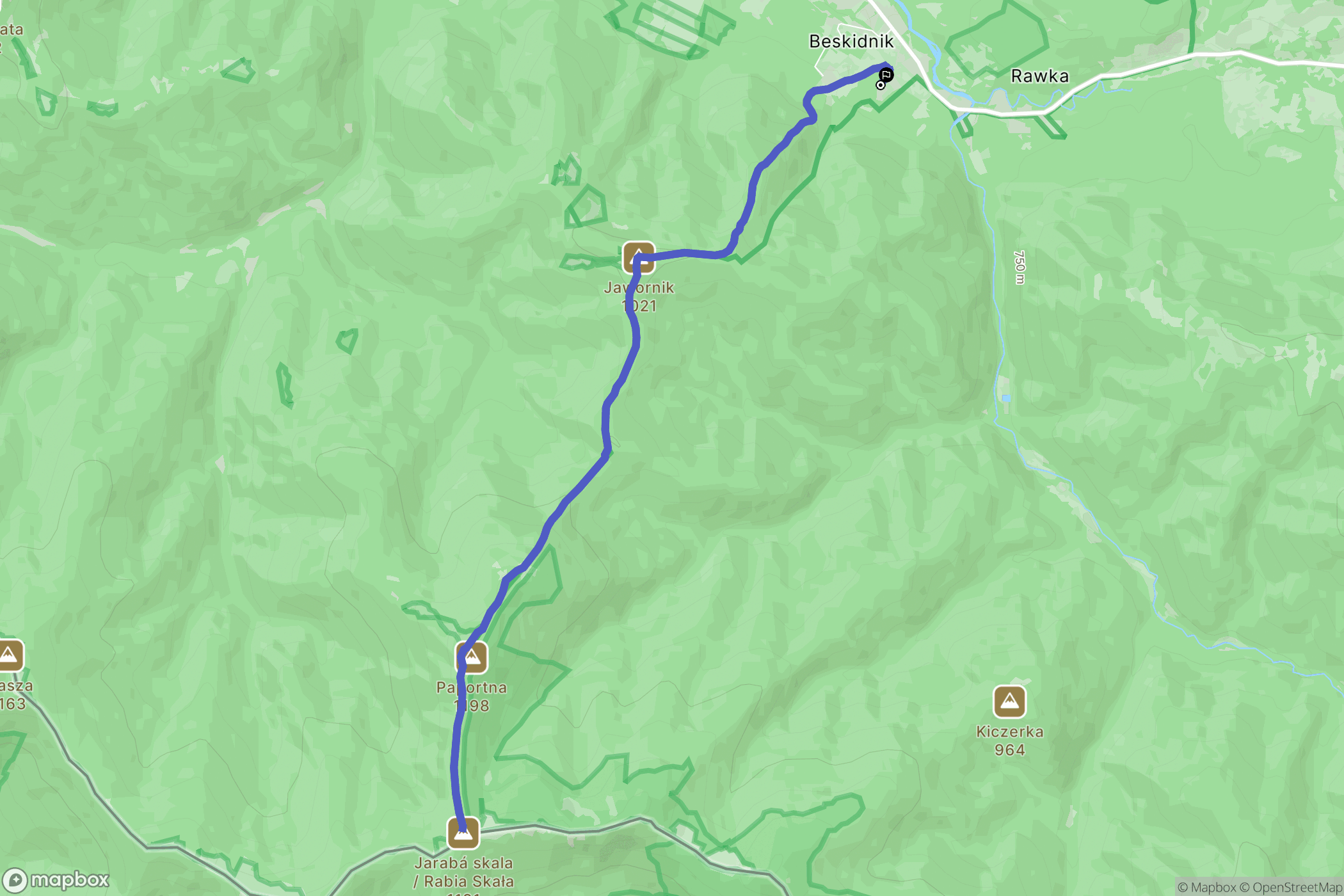 Wetlina: mapa trasy - Poland