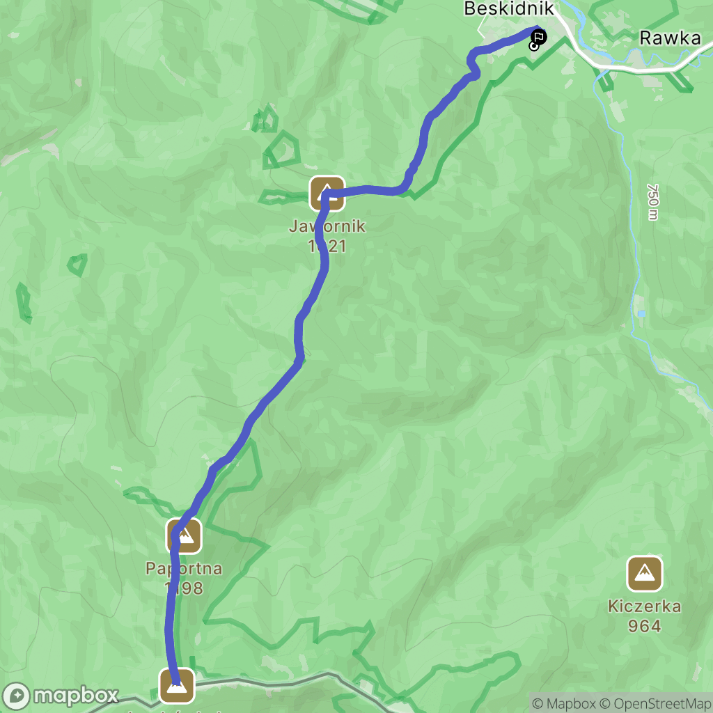 Wetlina: mapa trasy - Poland