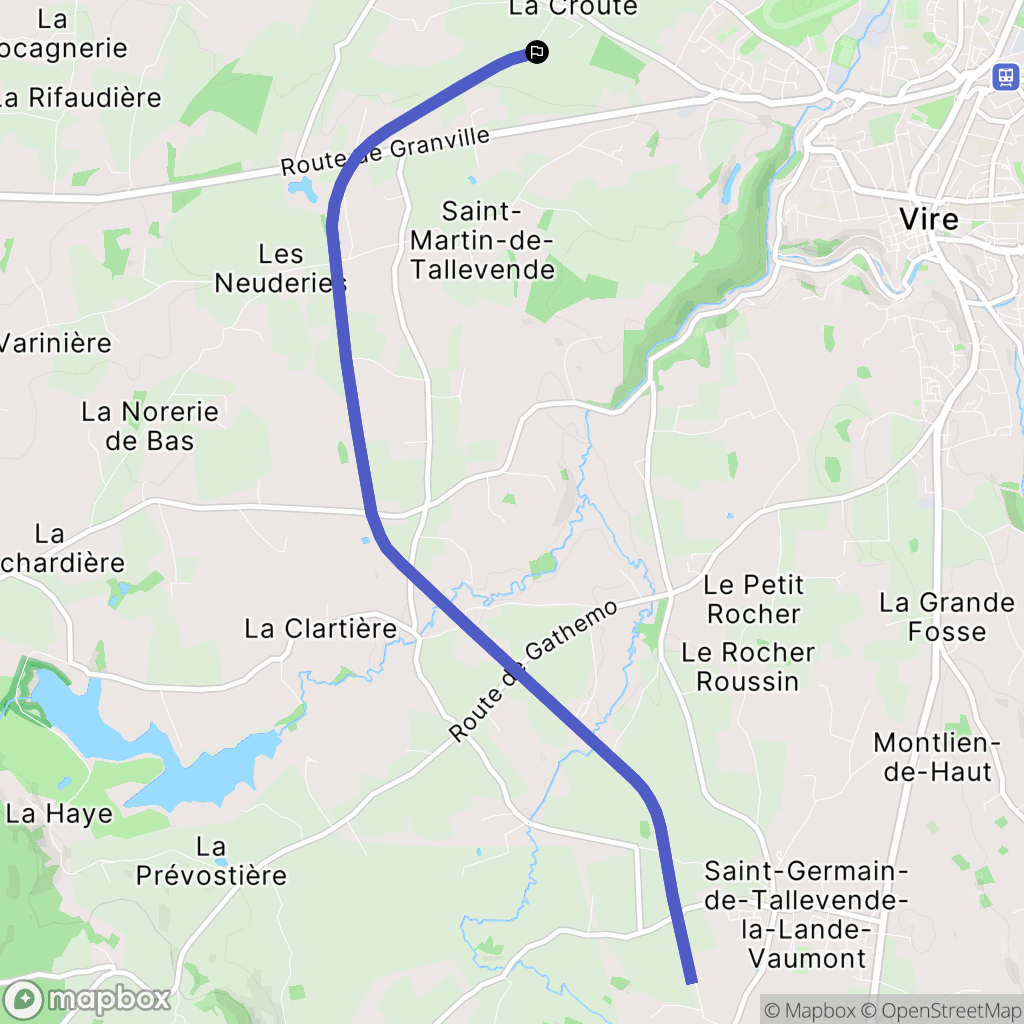 Vire-Normandie : carte du parcours de randonnée - France