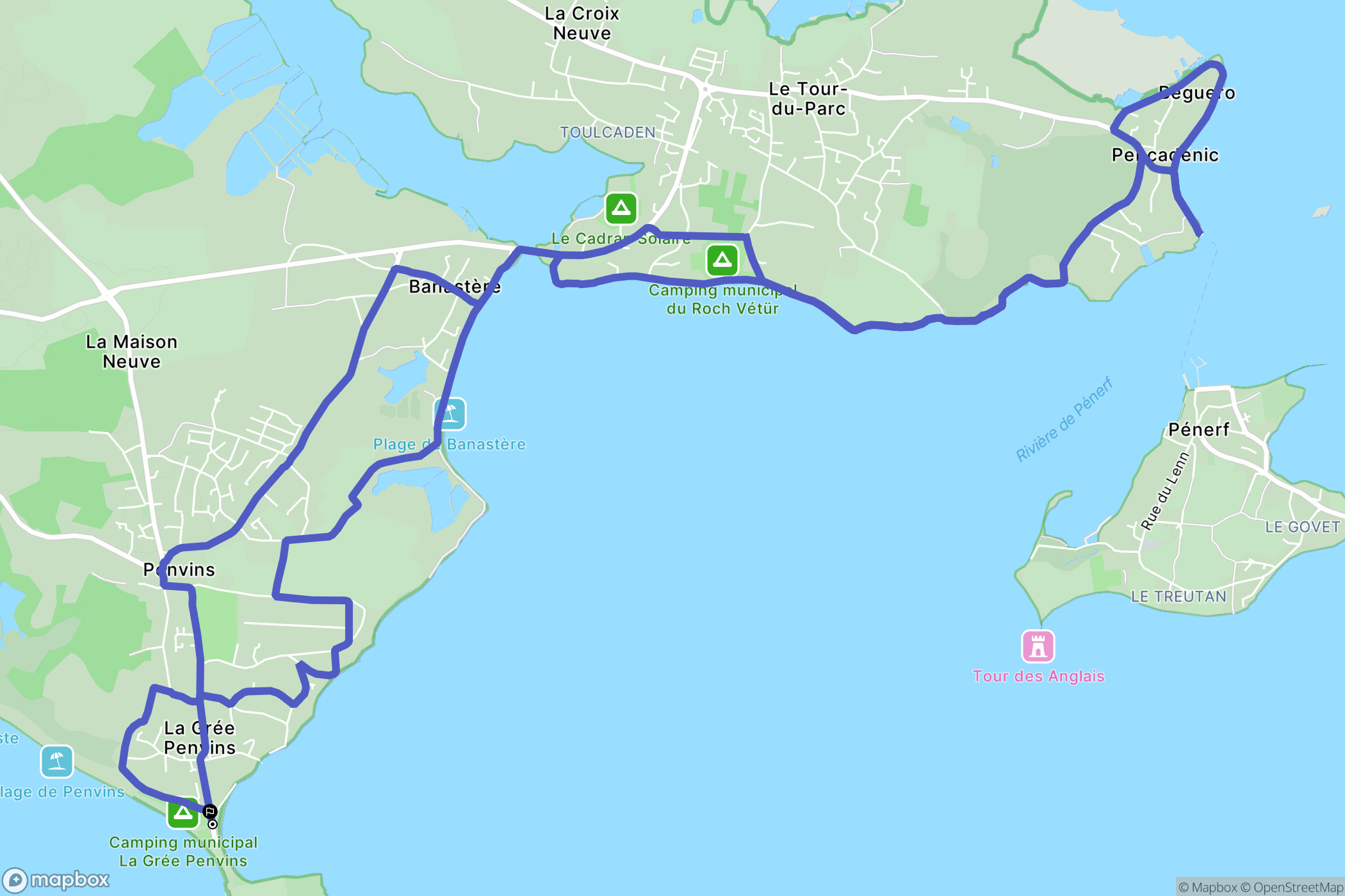 Sarzeau : carte du parcours de randonnée - France