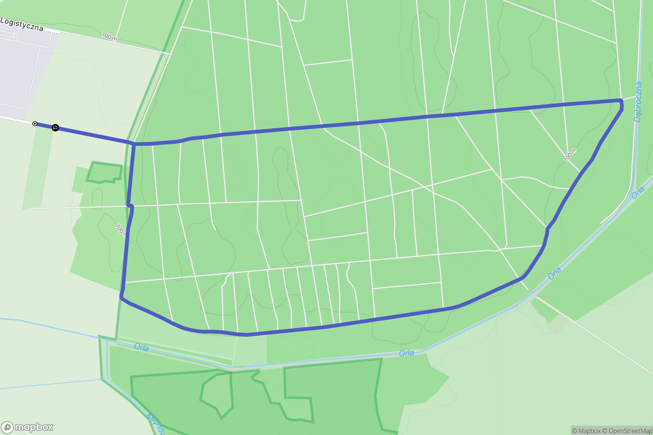 Korzeńsko: mapa trasy - Poland