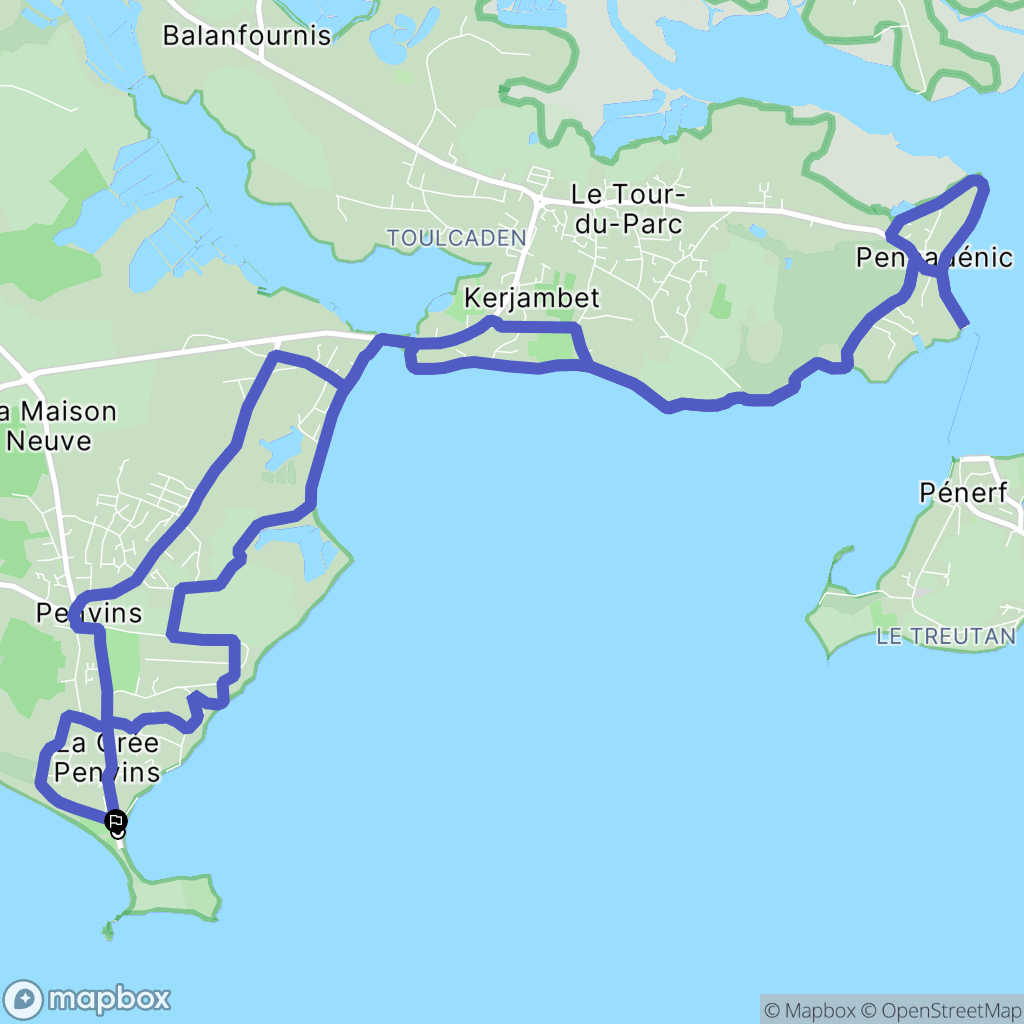 Sarzeau : carte du parcours de randonnée - France
