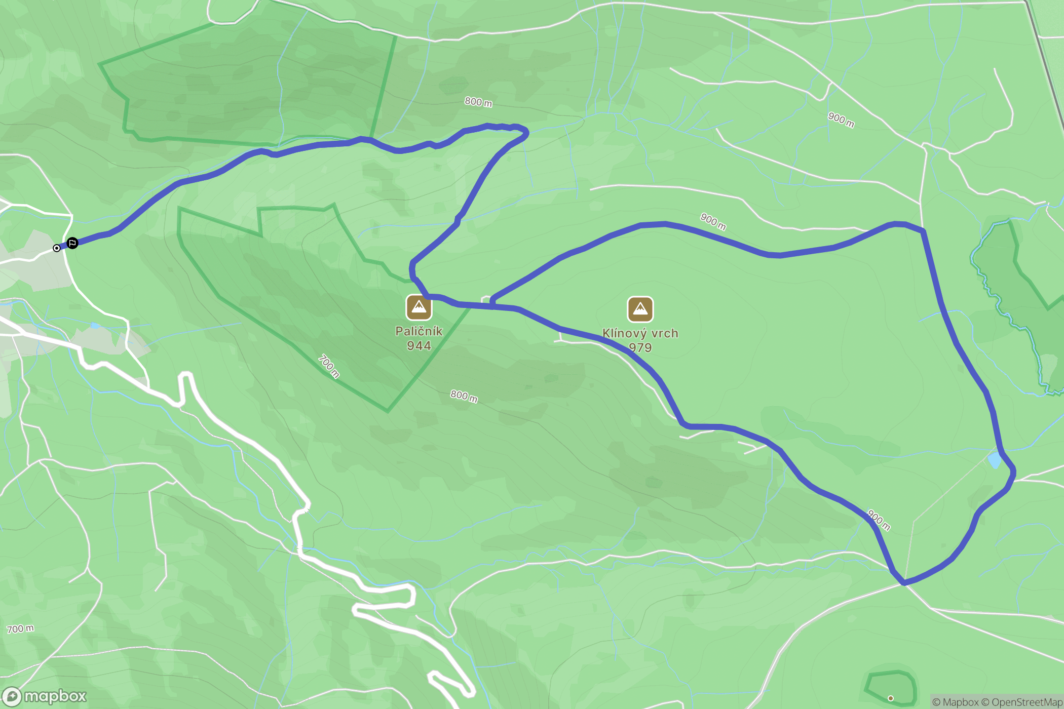 Bílý Potok: mapa trasy - Czechia