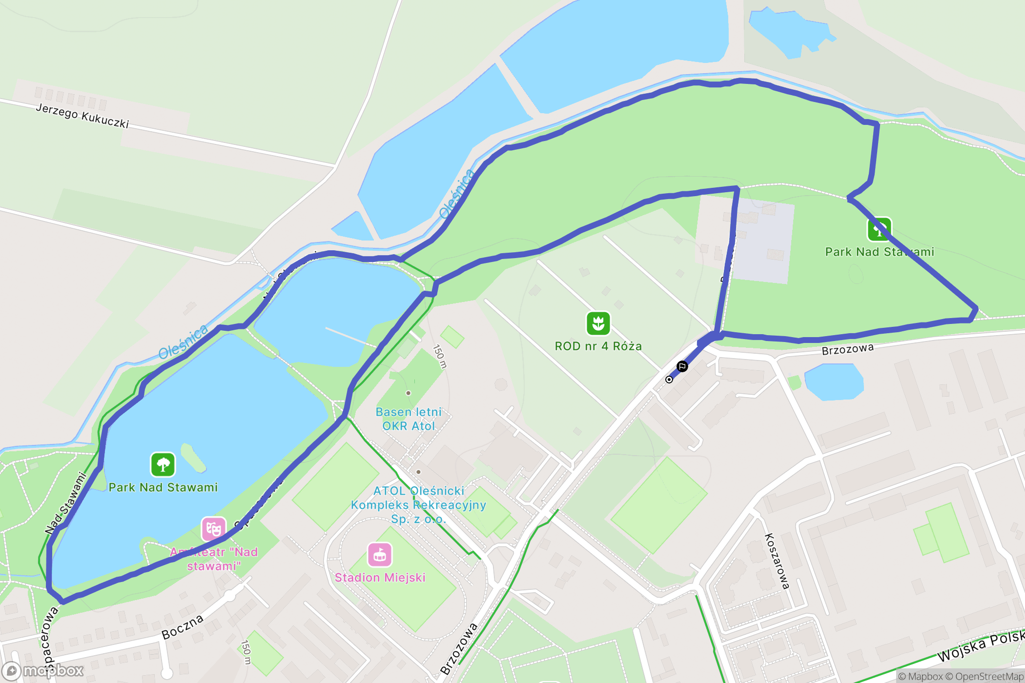 Oleśnica: mapa trasy - Poland