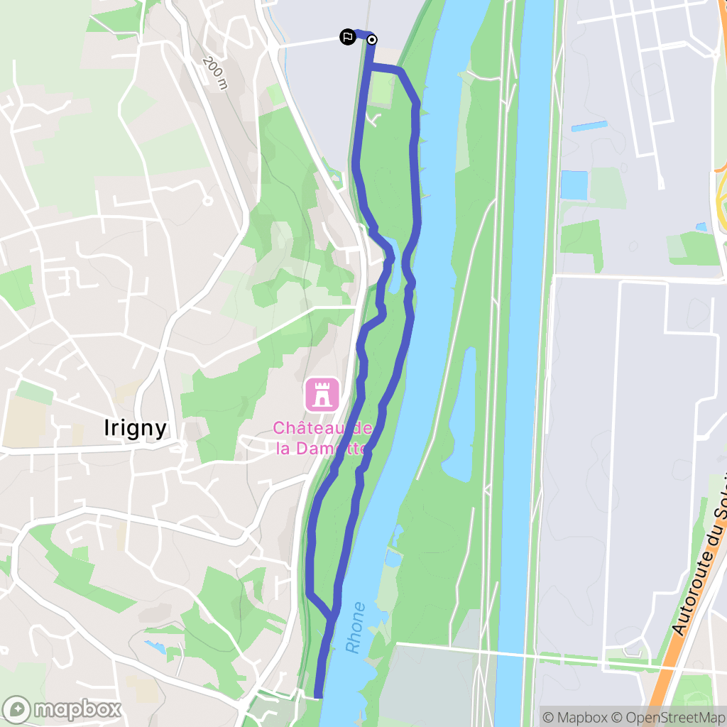 Irigny : carte du parcours de randonnée - France