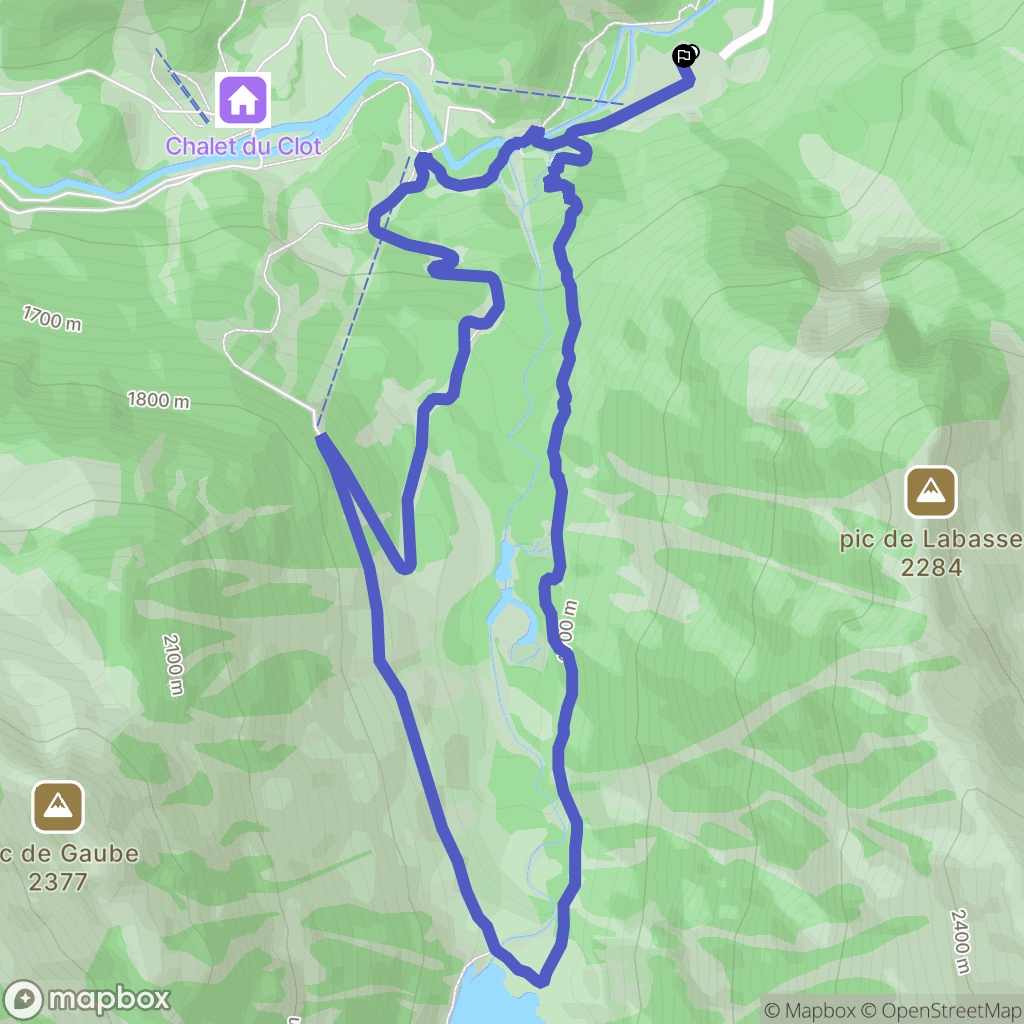 Cauterets : carte du parcours de randonnée - France