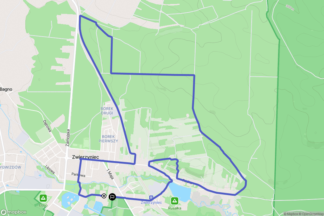 Zwierzyniec: mapa trasy - Poland