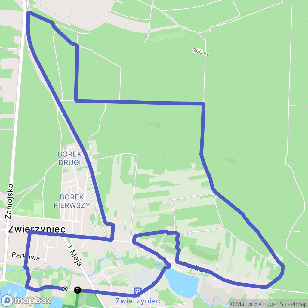 Zwierzyniec: mapa trasy - Poland