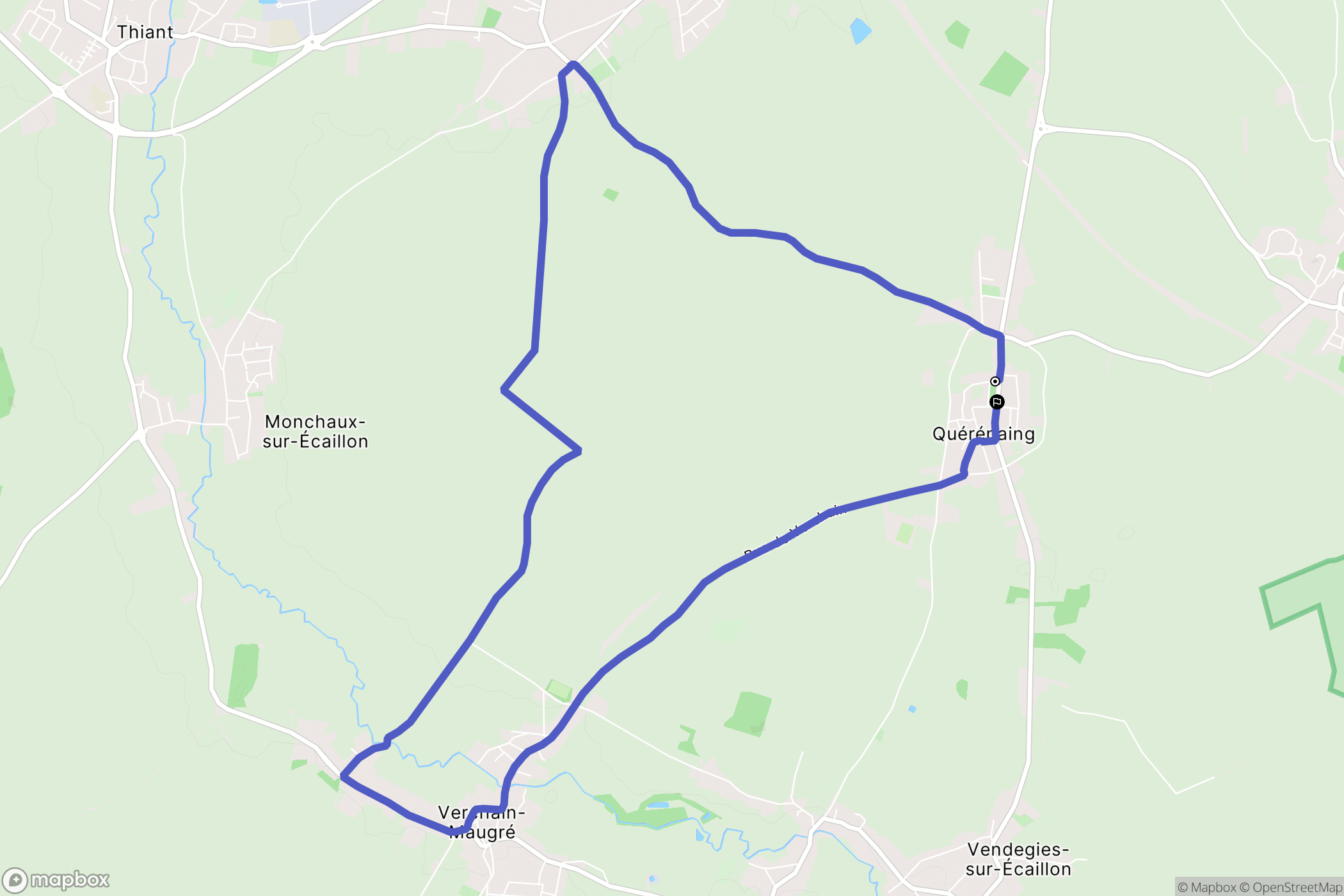 Quérénaing : carte du parcours de randonnée - France