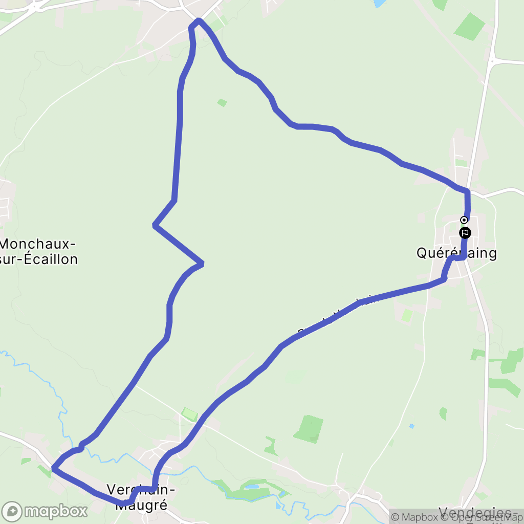 Quérénaing : carte du parcours de randonnée - France