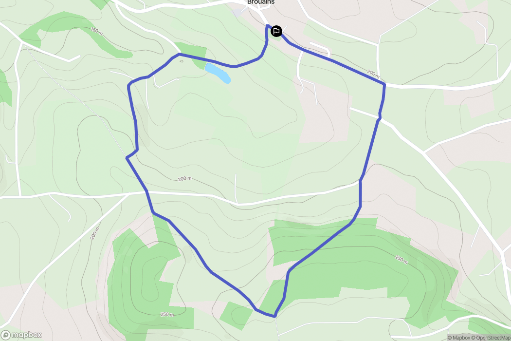 Brouains : carte du parcours de randonnée - France
