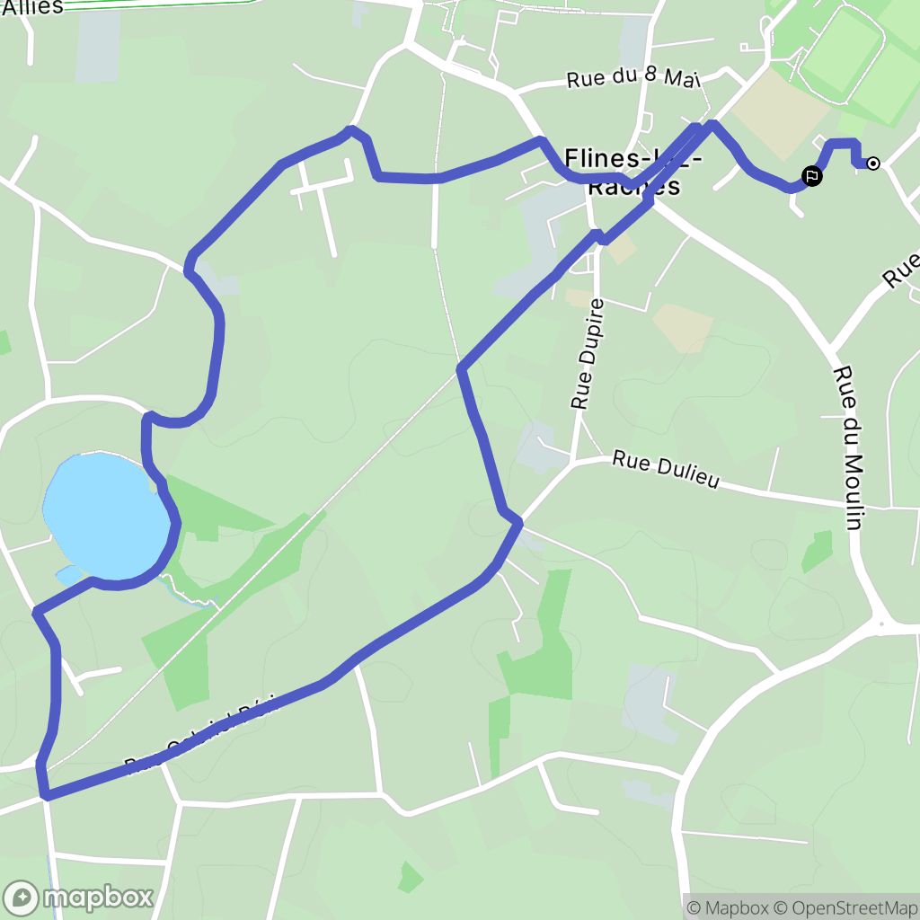 Flines-lez-Raches : carte du parcours de randonnée - France