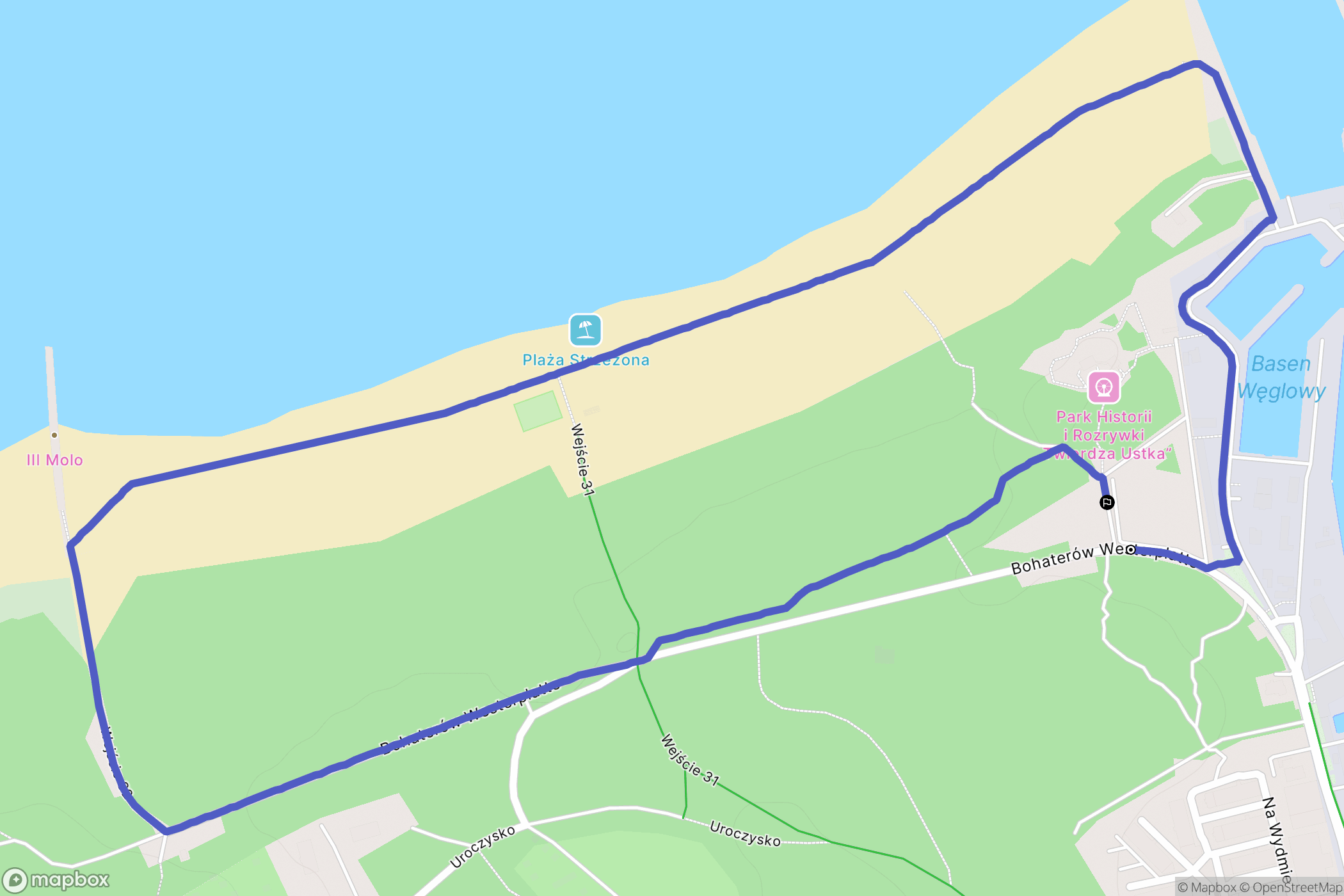Ustka: mapa trasy - Poland