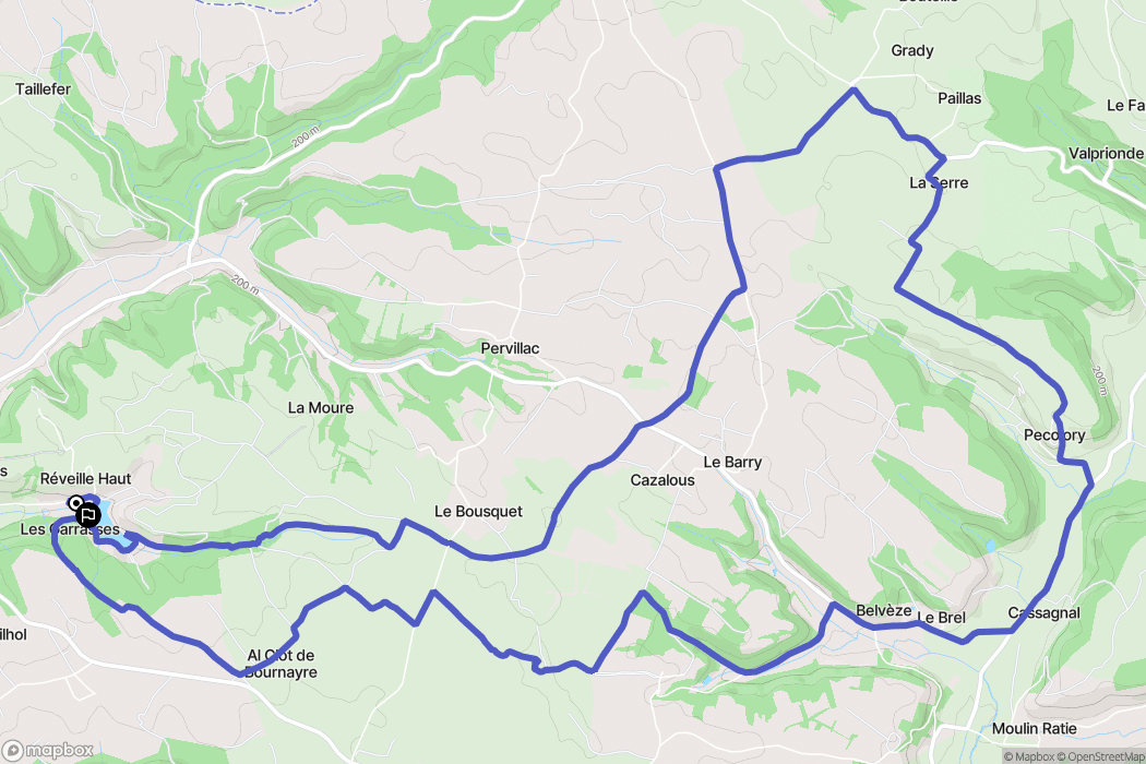 Montaigu-de-Quercy : carte du parcours de randonnée - France