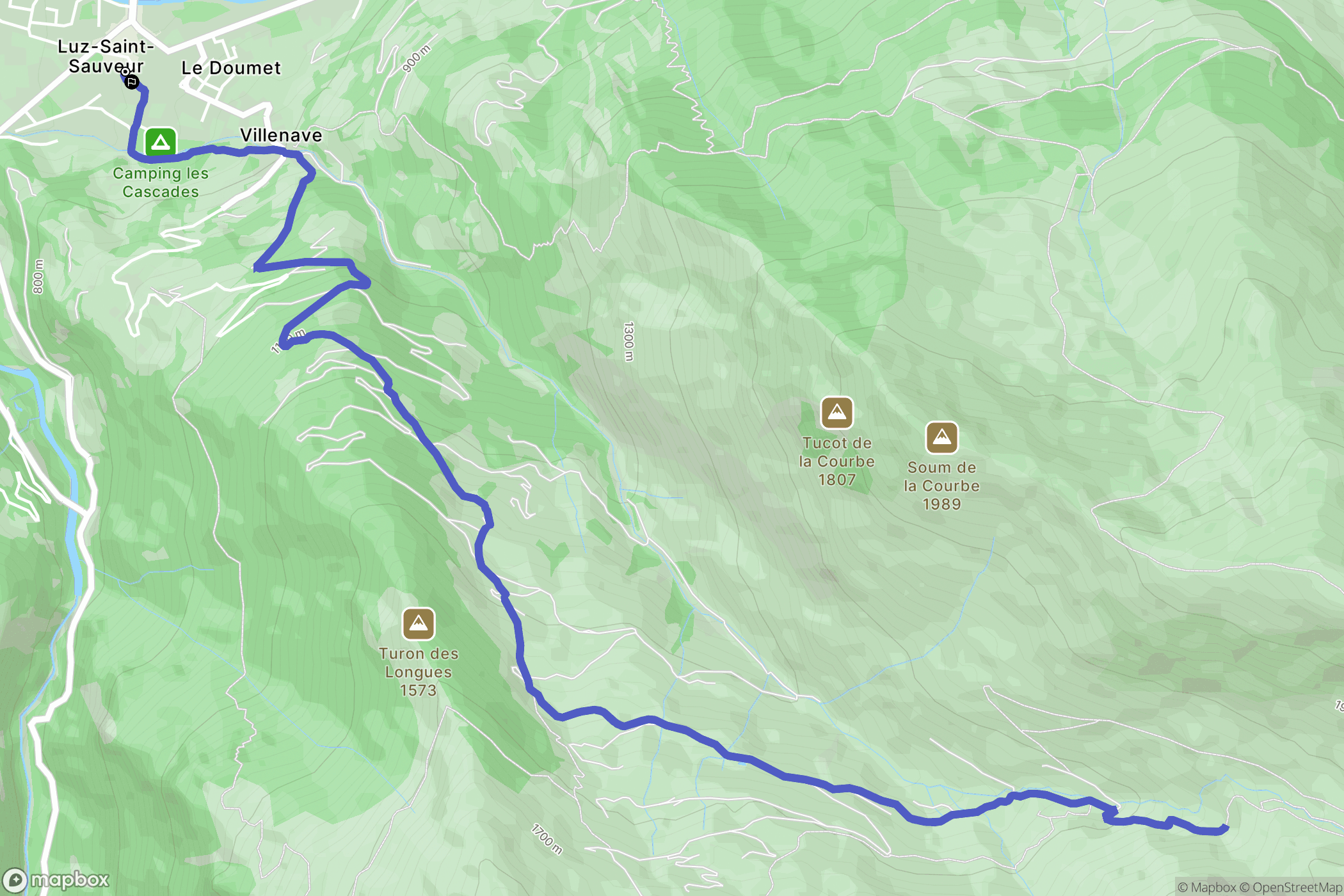 Luz-Saint-Sauveur : carte du parcours de randonnée - France