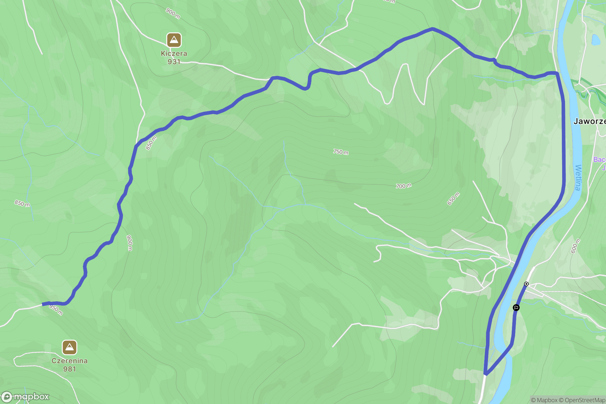 Ług: mapa trasy - Poland