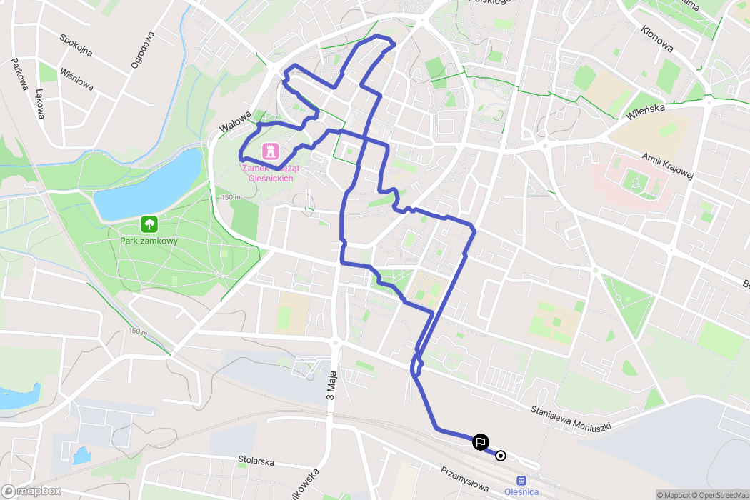 Oleśnica: mapa trasy - Poland