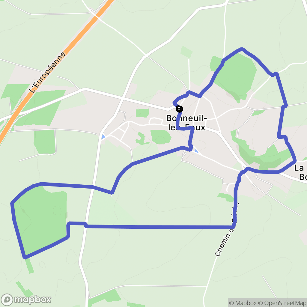 Bonneuil-les-Eaux : carte du parcours de randonnée - France