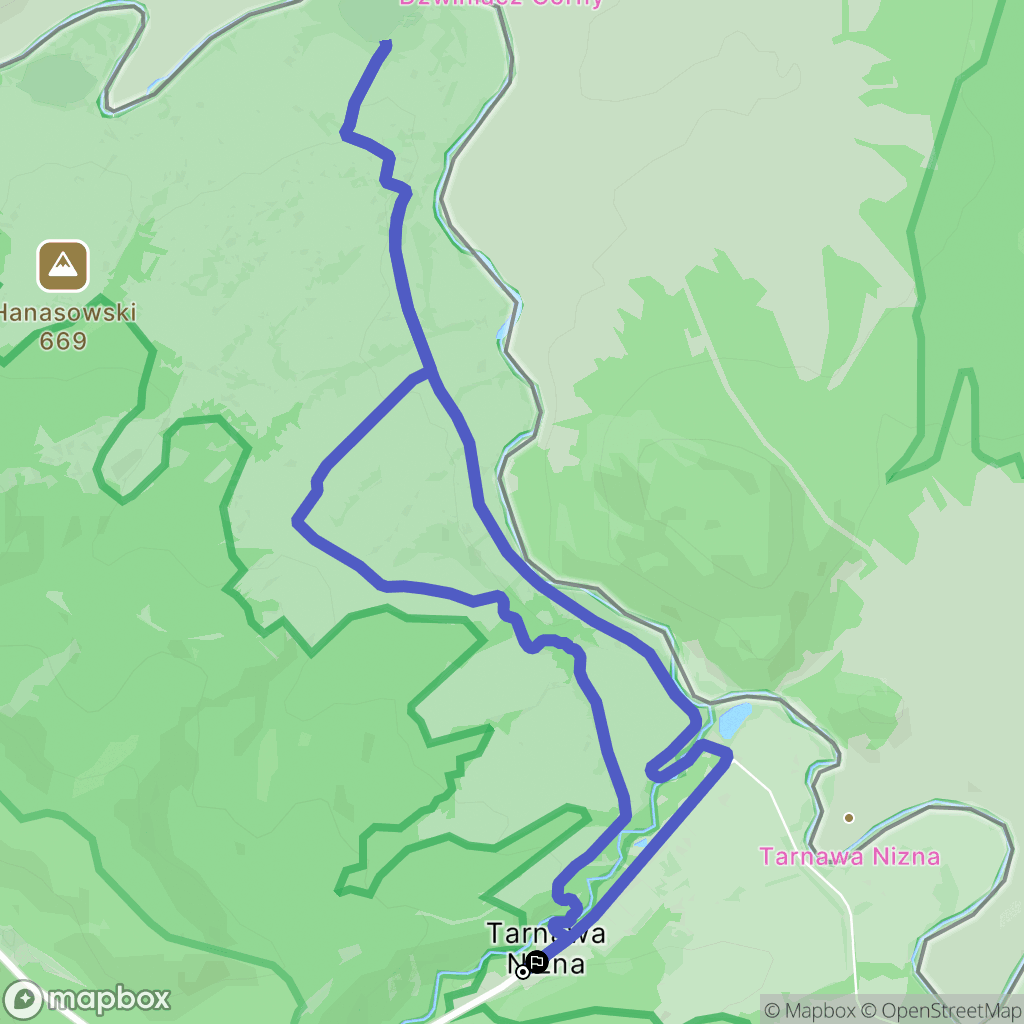 Tarnawa Niżna: mapa trasy - Poland