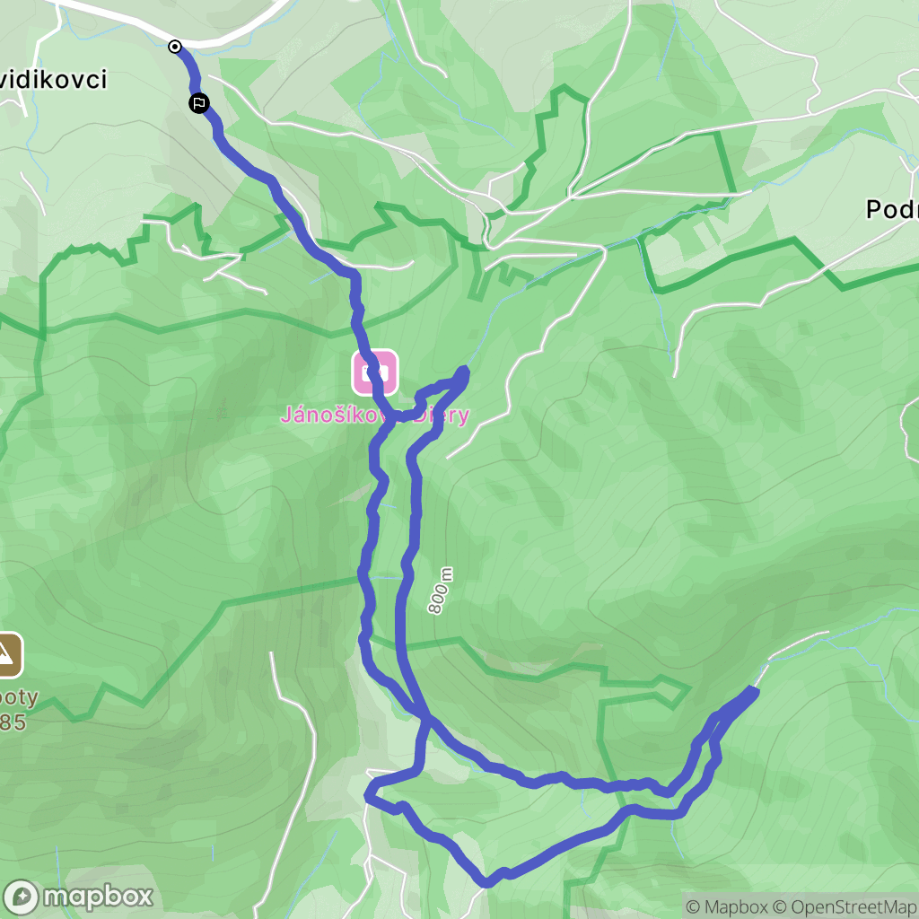 Terchová: mapa trasy - Slovakia