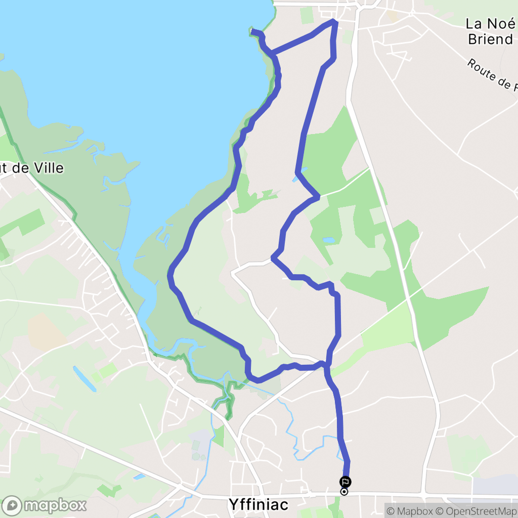 Yffiniac : carte du parcours de randonnée - France