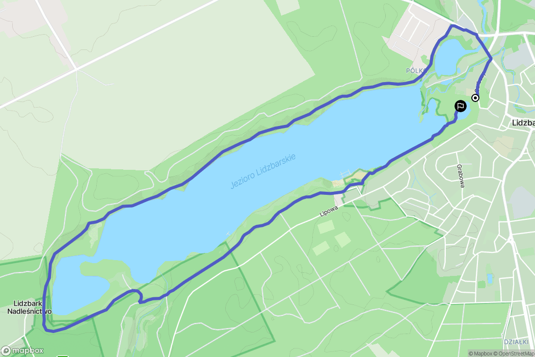 Lidzbark: mapa trasy - Poland