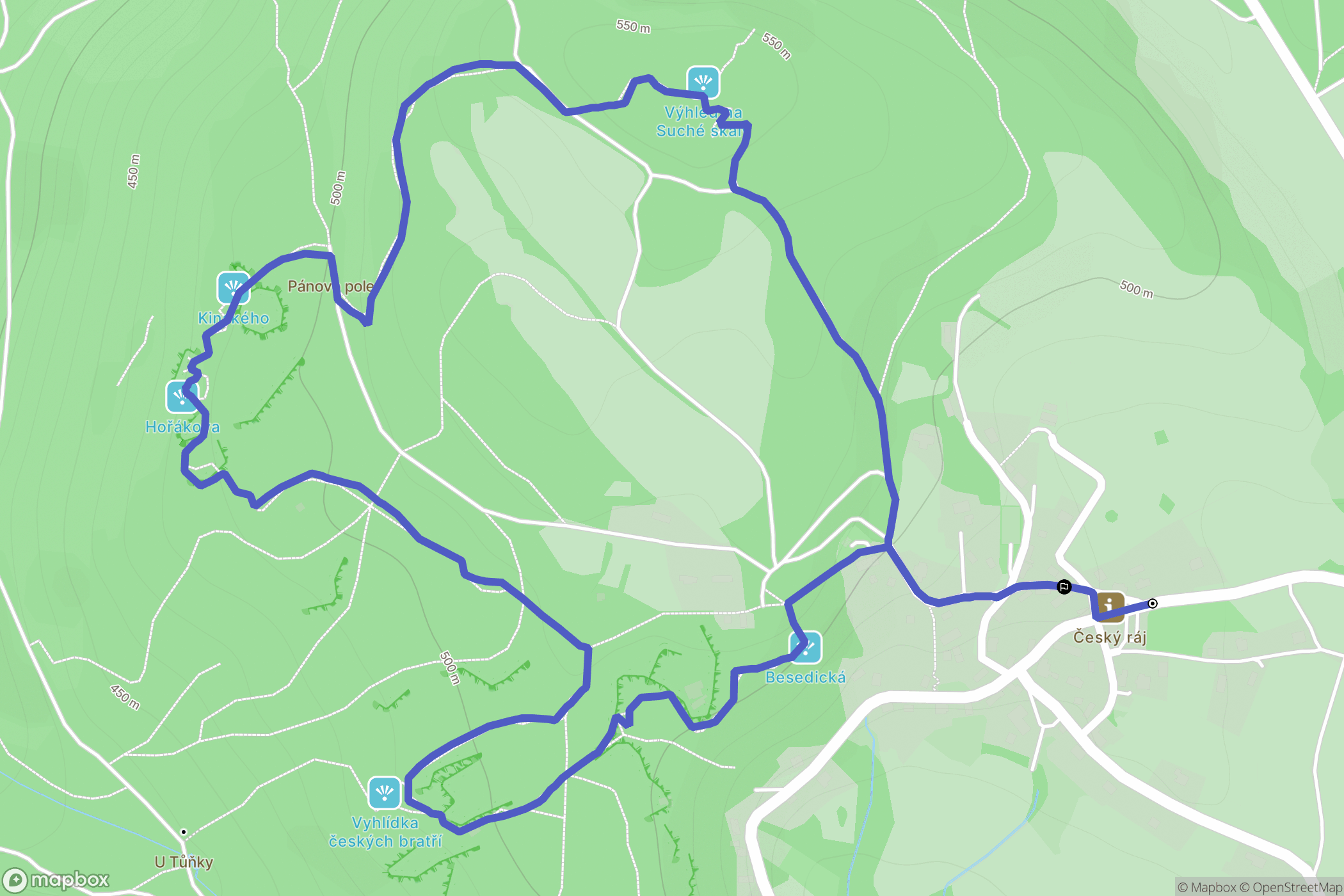 Koberovy: mapa trasy - Czechia