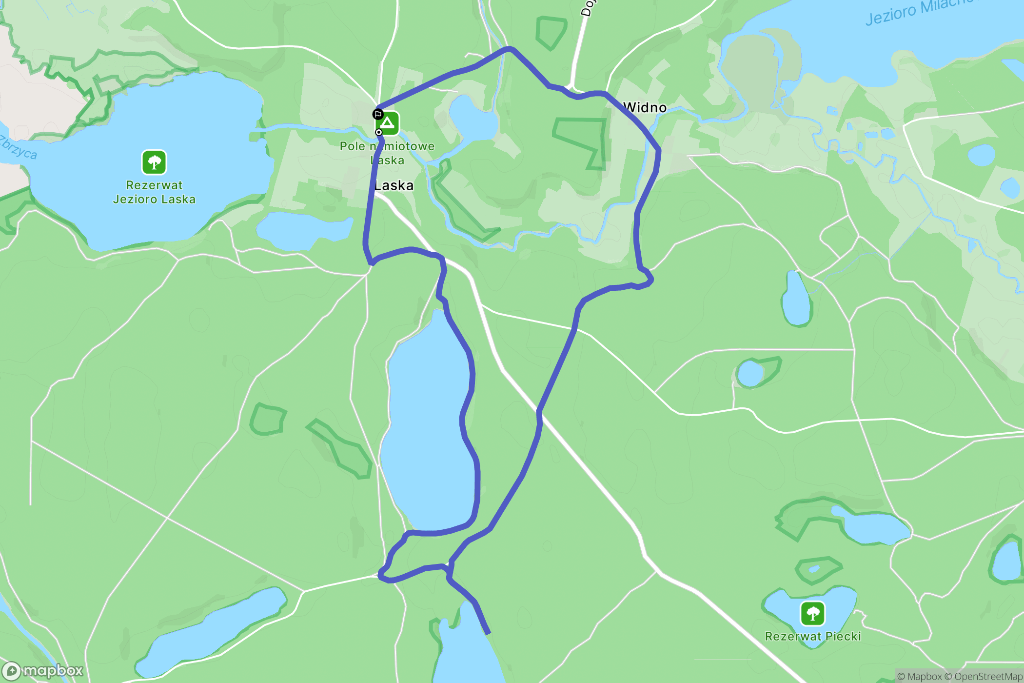 Laska: mapa trasy - Poland
