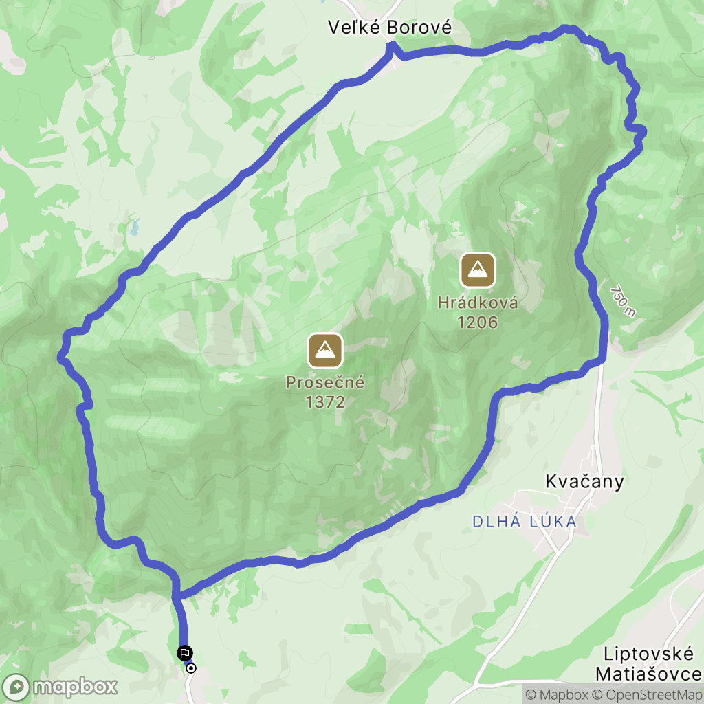 Prosiek: mapa trasy - Slovakia