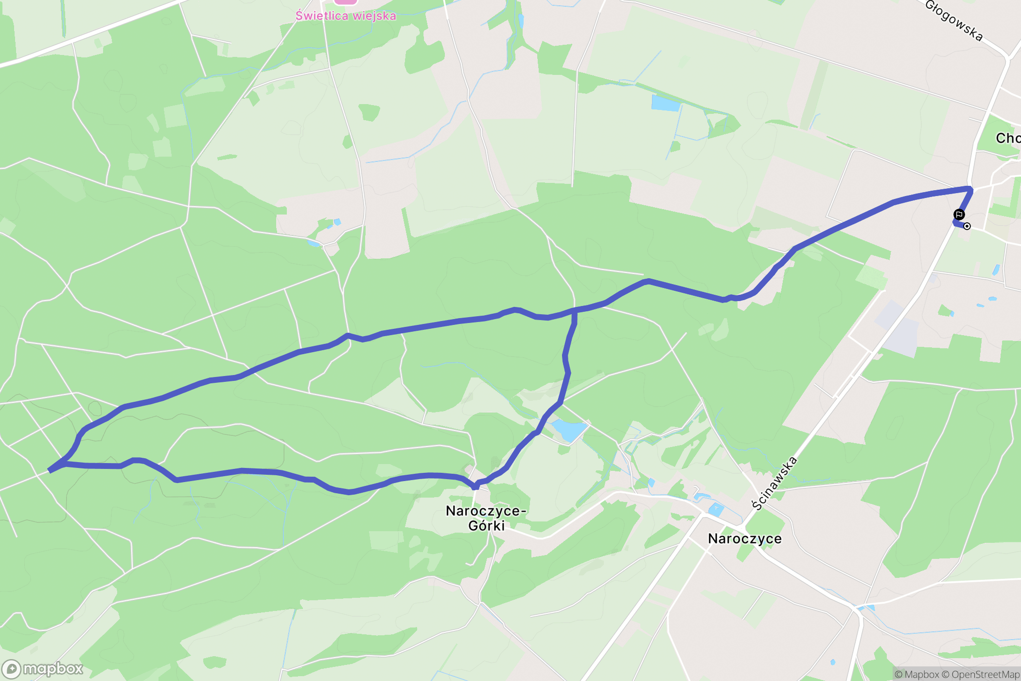 Chobienia: mapa trasy - Poland