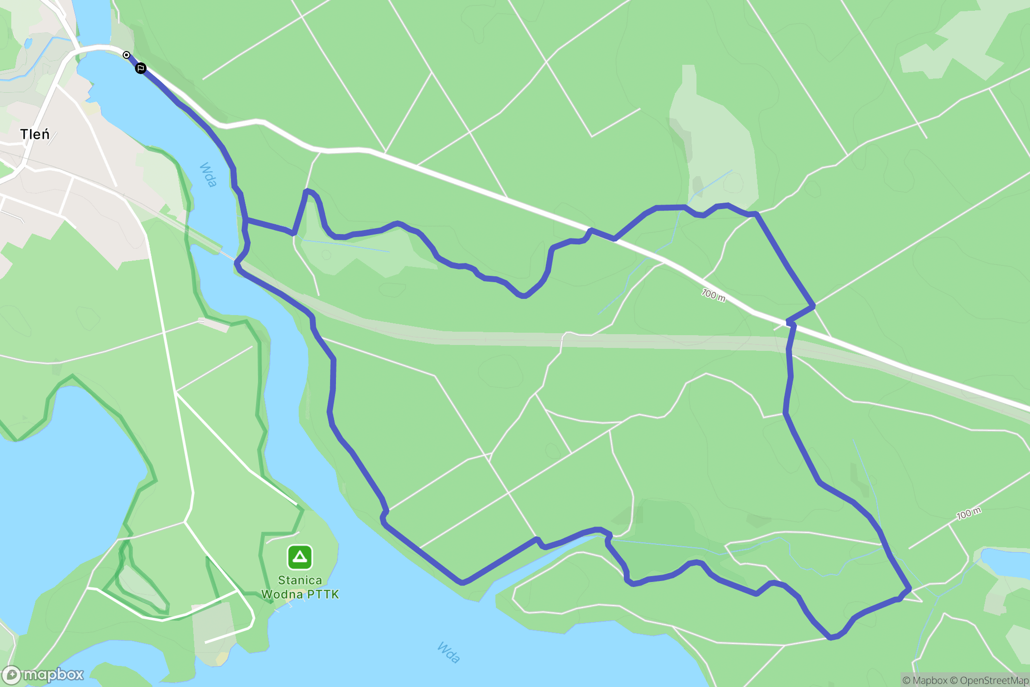 Tleń: mapa trasy - Poland