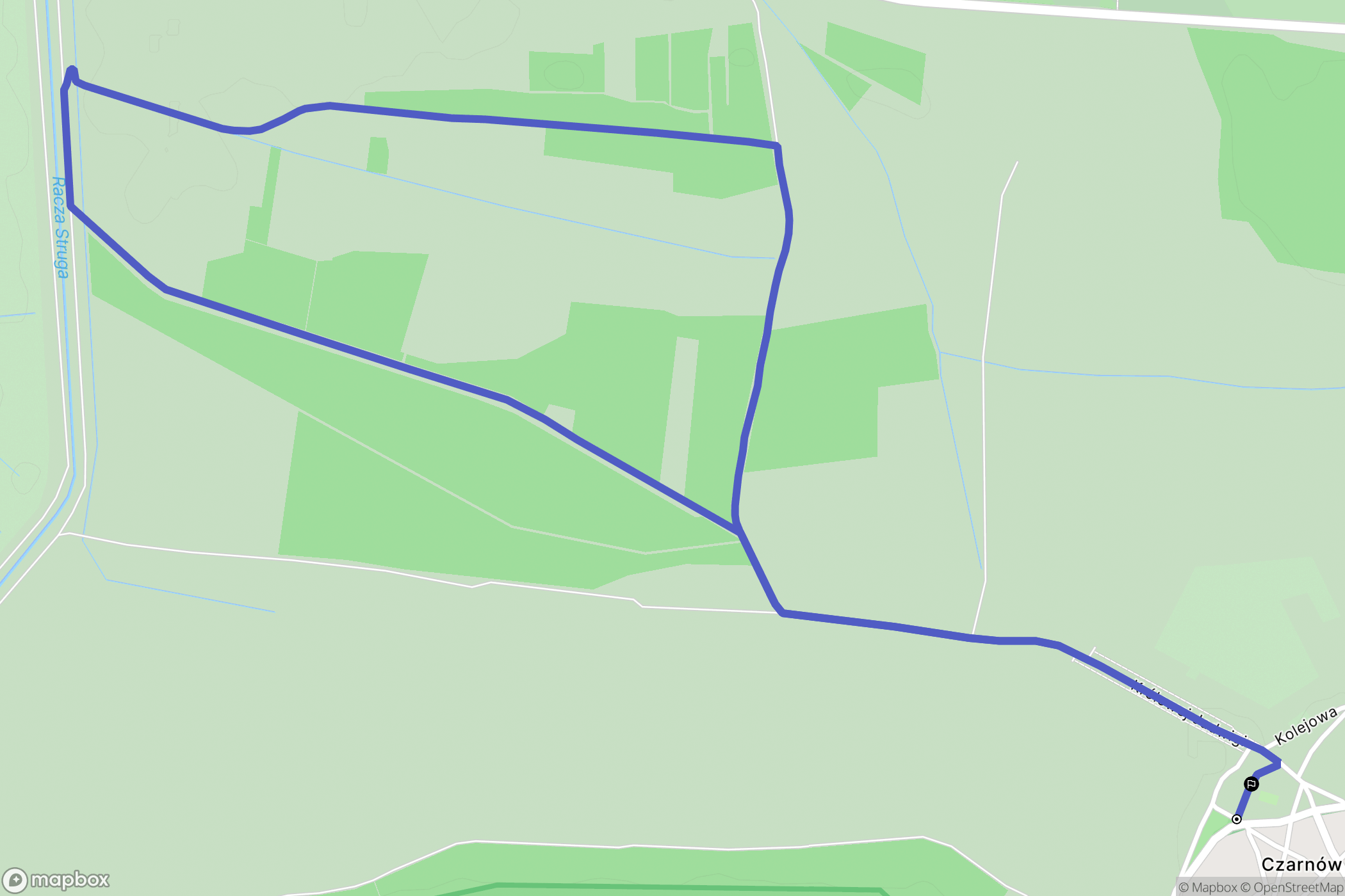 Czarnów: mapa trasy - Poland