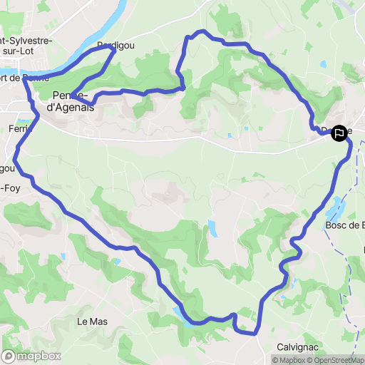 Dausse : carte du parcours de randonnée - France