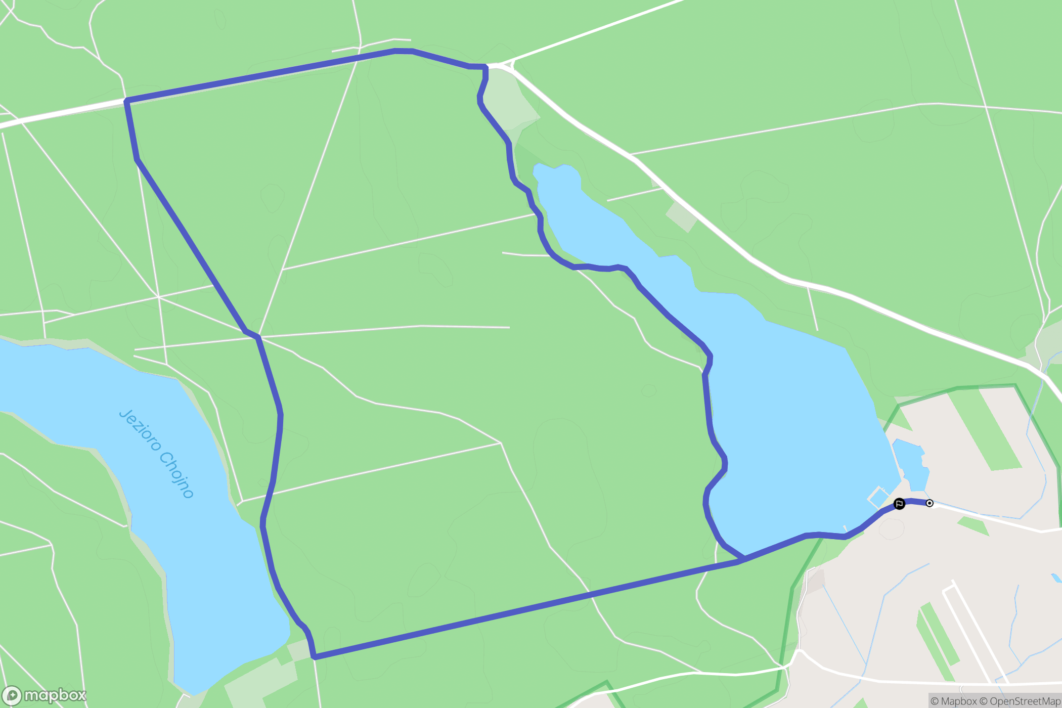 Chojno-Młyn: mapa trasy - Poland