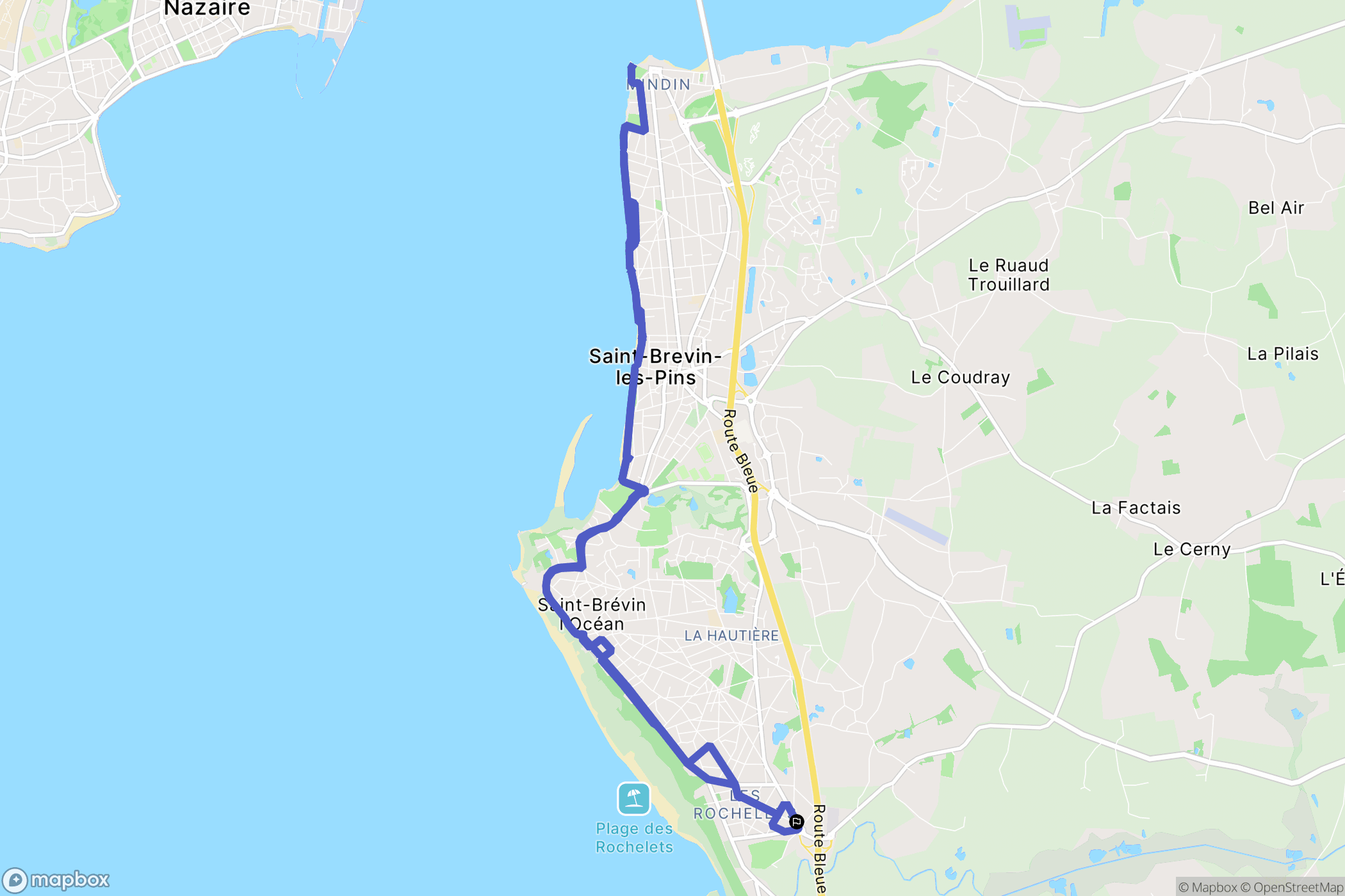 Saint-Brevin-les-Pins : carte du parcours de randonnée - France